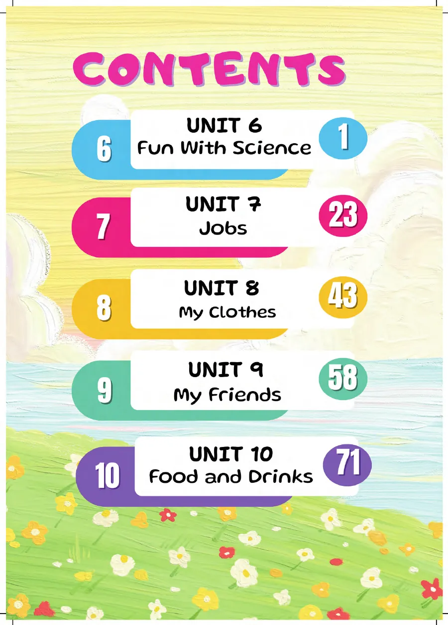 4 Jolly English Spring Book içindekiler sayfası