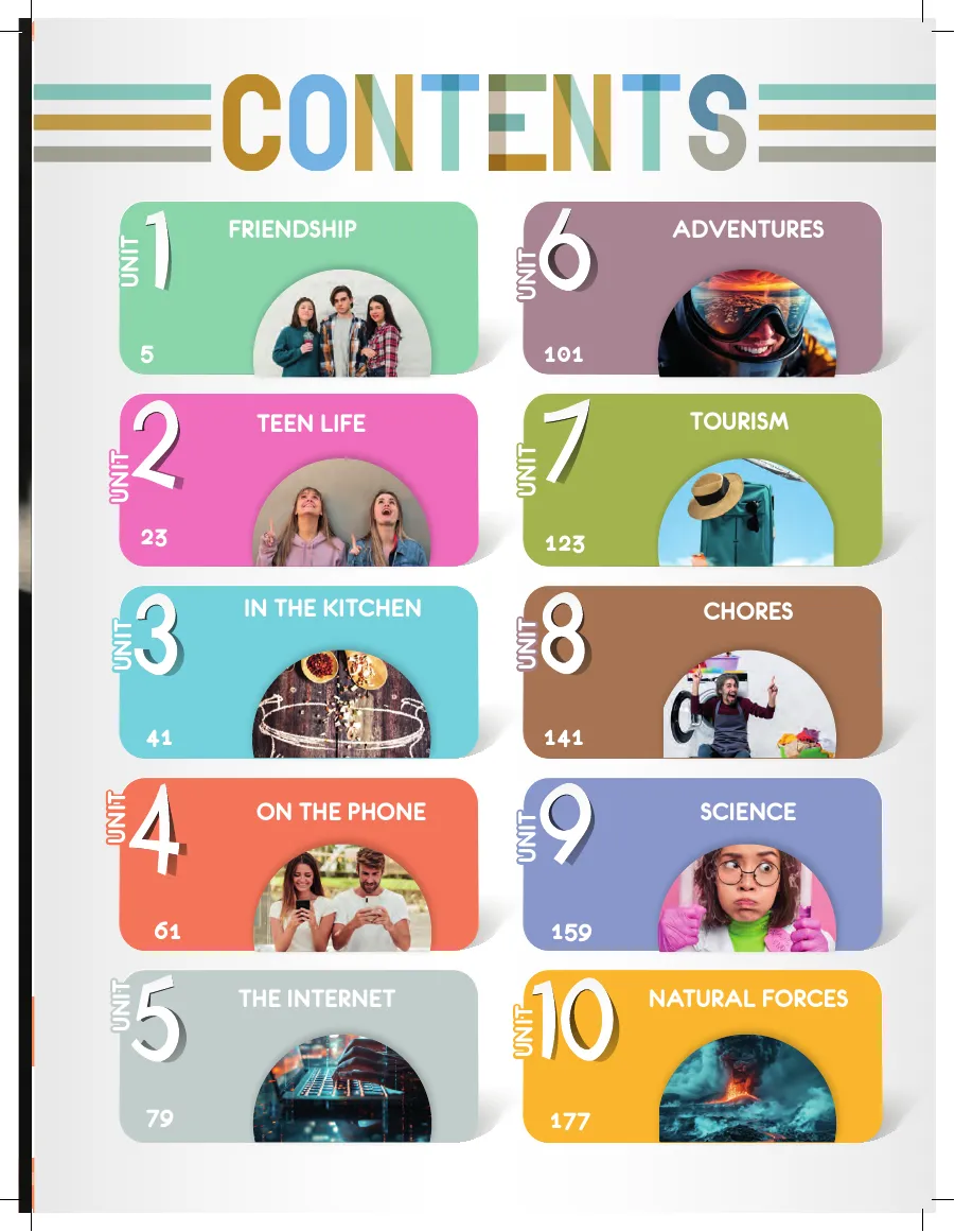 8 th Grade My Teacher Workbook içindekiler sayfası