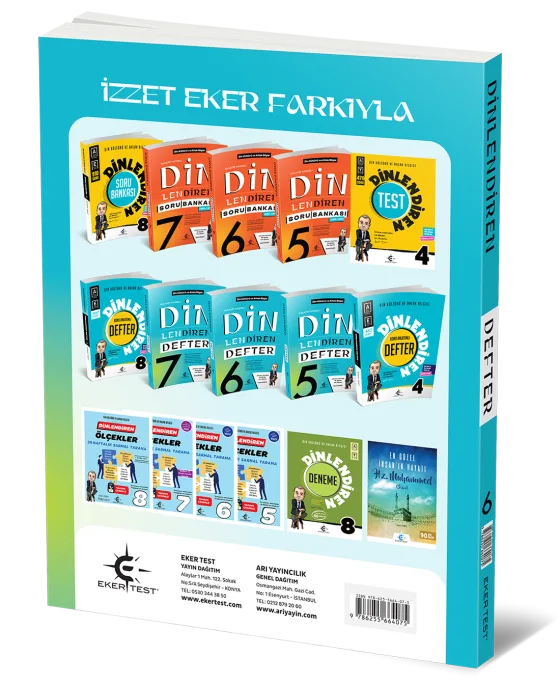 6. Sınıf Eker Test Dinlendiren Defter arka kapak