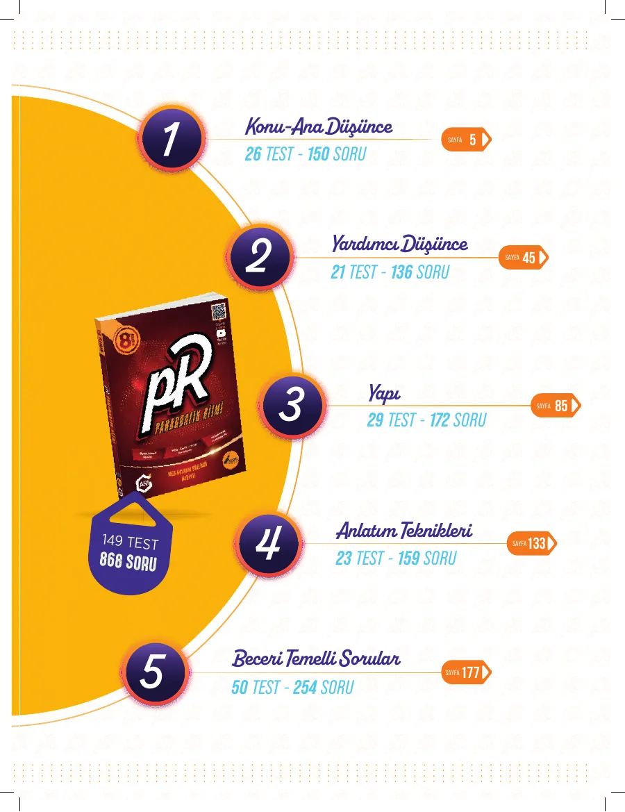 8. Sınıf Paragrafın Ritmi (LGS Hazırlık) içindekiler sayfası