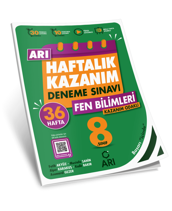 8. Sınıf Fen Bilimleri Arı Haftalık Kazanım Deneme